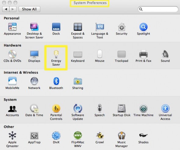 Apple MacBook Pro System Preferences
