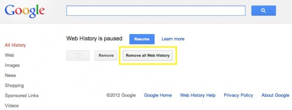 erasing Google's web search
